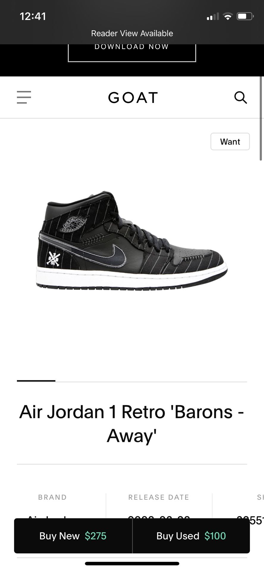 Air jordan 1 retro “barons”