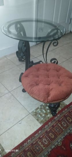Vintage Wrought Iron Spanish  Revival w / heavy Glass top