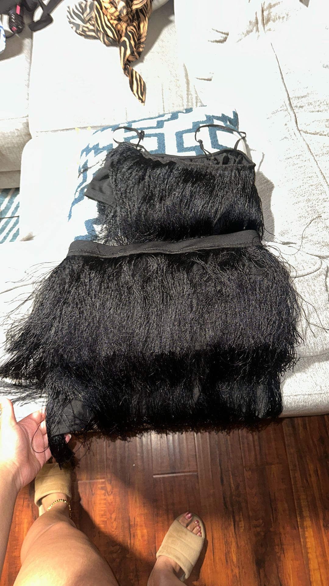 Black Fringe Set