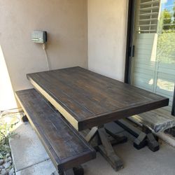 7ft Solid Wood Outdoor Dining Table