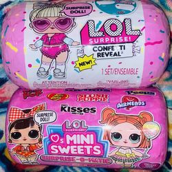 2 SETS/:: L.O.L.Confetti Reveal Lmtd Edt.Doll 15 Surprises & LOL Loves Mini Sweets Doll 8 Surprises