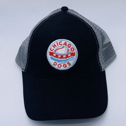 BWM Global Chicago Dogs Minor League Baseball Cap Mesh Back Trucker Hat Snapback 1 Size Black Gray