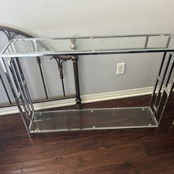 Glass And Silver Entry table 