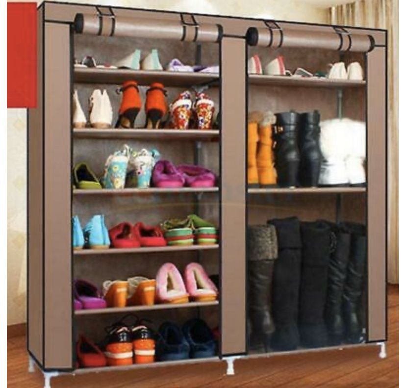 New Double Shoe Boot Closet Rack Shelf Storage Organizer Cabinet
