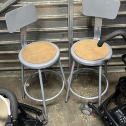 Pairs Of School Shop Bar Stools