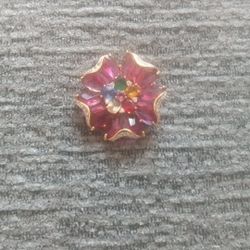 EXQUISITE Nolan Miller volcano rivoli rhinestone & Aurora Borealis Pendant

