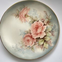 Hand Painted Plate With Roses
