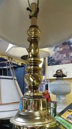 Brass table lamp.