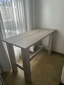 Wood counter height dining table