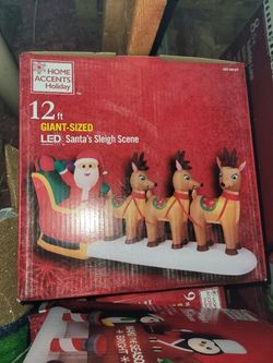 12 Ft LED Santa Sleigh 