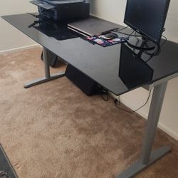 Black Glass Office Desk