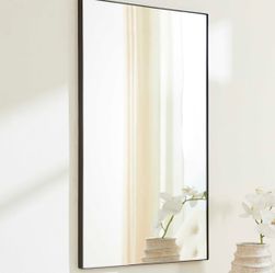 Quorum Rectangular Wall Mirror in Matte Black Finish 24x36
