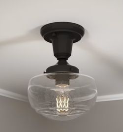 Saddle Creek Clear Seeded Glass 1 Light Pendant