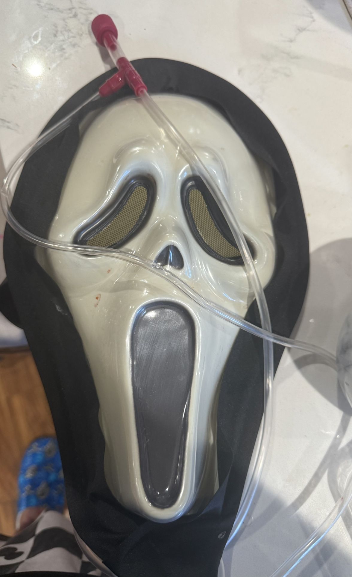 Vintage SCREAM Mask Ghostface with Blood Pump Original 90s Halloween Horror