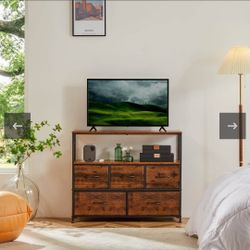 Bedroom Dresser, TV Stand Dresser with 5 Storage Drawers