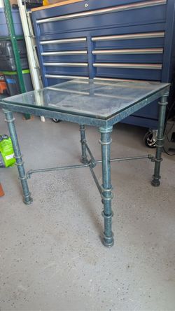 Small square glass table
