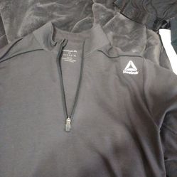 Reebok Mens Medium Quarter Zip Smoke Grey/black