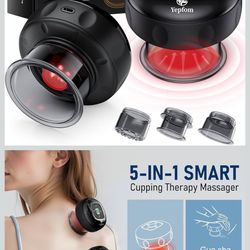 5-in-1 Smart Dynamic Cupping Set, 12 Levels Cupping Kit for Massage Therapy with Red Ligh-t Therapy&Heat Penetrates for Targeted Pain Relief, Knots, A