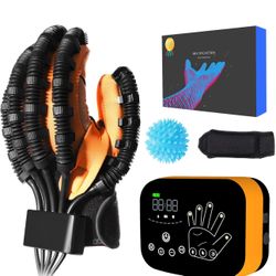 MZU Upgraded Rehability Robot Gloves Hand Stroke Recovery Equipment,Hand Dysfunction Patient Training Device Stroke Hemiplegia, Finger Orthosis for Lo