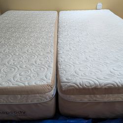 TEMPUR Rhapsody Breeze Ki,ng matt,ress split Two tw,in XL. Same day delivery.