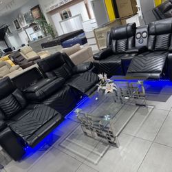 Power Recliner Sofa Set With Bluetooth And Speakers 🔊 