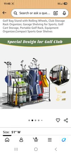 Golf bag stand on rolling wheels Retail $169 new in box
