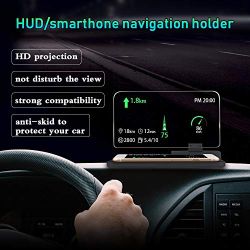 Arestech Car GPS Mobile Head Up Display Holder with HD Image Reflection for HUD, Smartphone, iPhone, Samsung, Car Navigation (Up to 6 Inches)