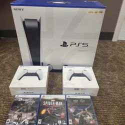 Console Disc Version 3 Games + 2 Controller Bundle