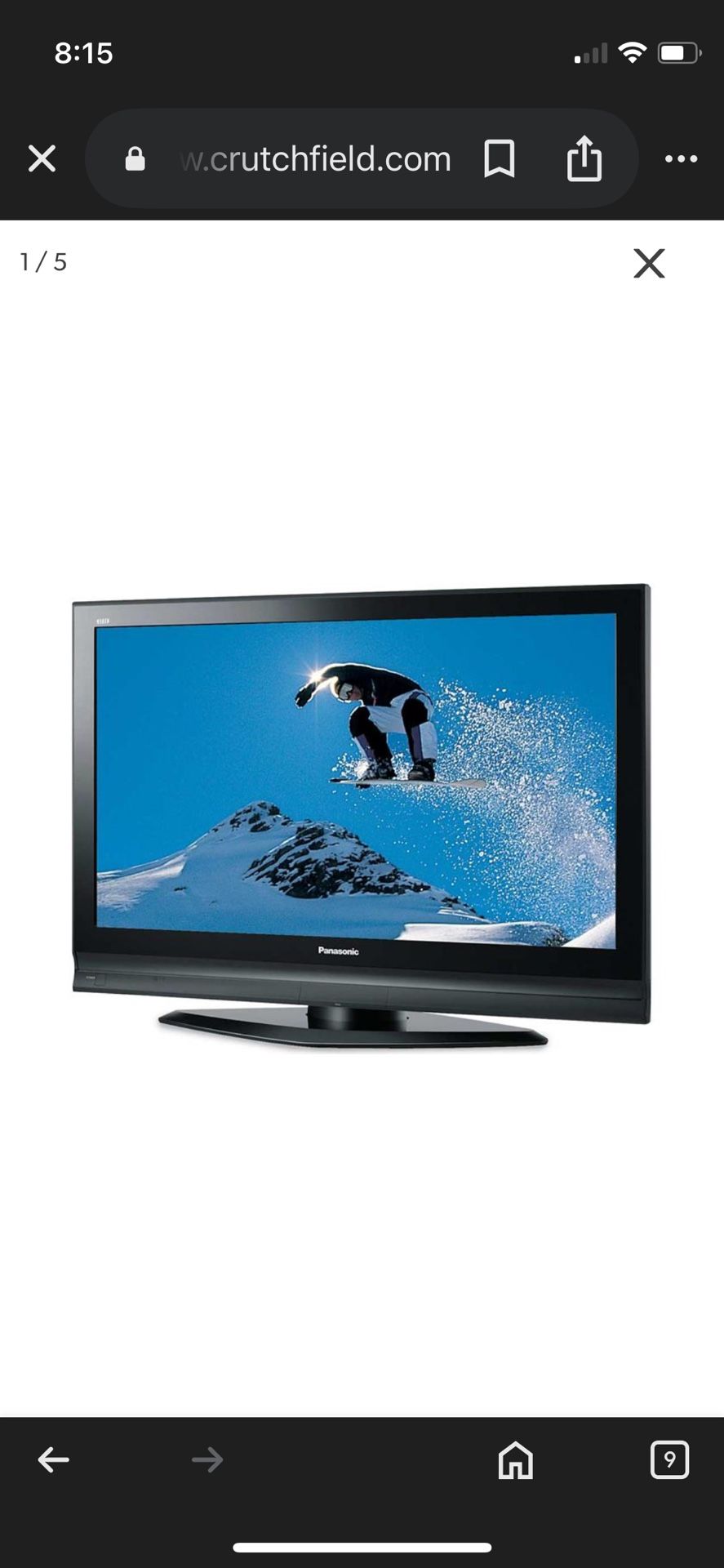 Plasma Panasonic 50” flat Screen TH-50PX75U with stand