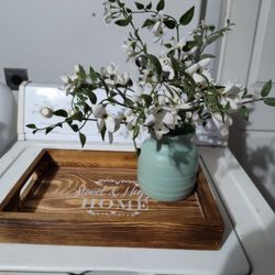 Faux Plant From Target And Wooden Table Tray $15 