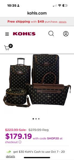 American Flyer Fleur-de-Lis 4-Piece Luggage Set
