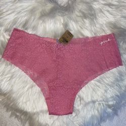 PINK No Show Lace Cheekster Underwear Pink Color 