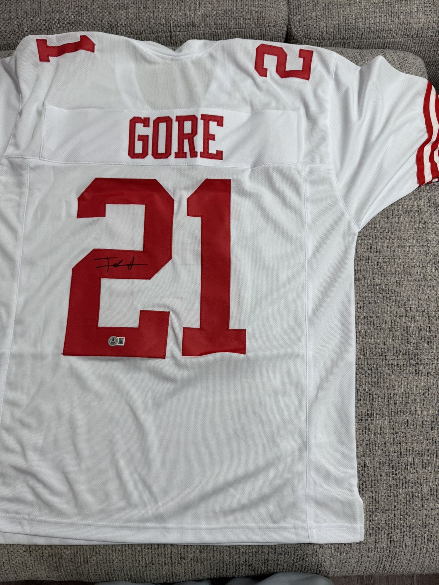 Frank Gore Signed Autograph Custom Jersey - Beckett Coa - San Francisco 49ers