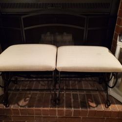 2 Wrought Iron Foot Stools $30 Each