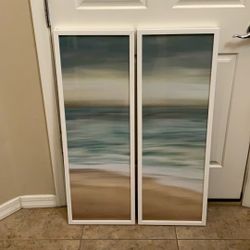 Beach Ocean Framed Prints Set