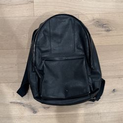 Genuine Black Leather Backpack