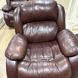 Leather Loveseat And Rocker Recliner Set
