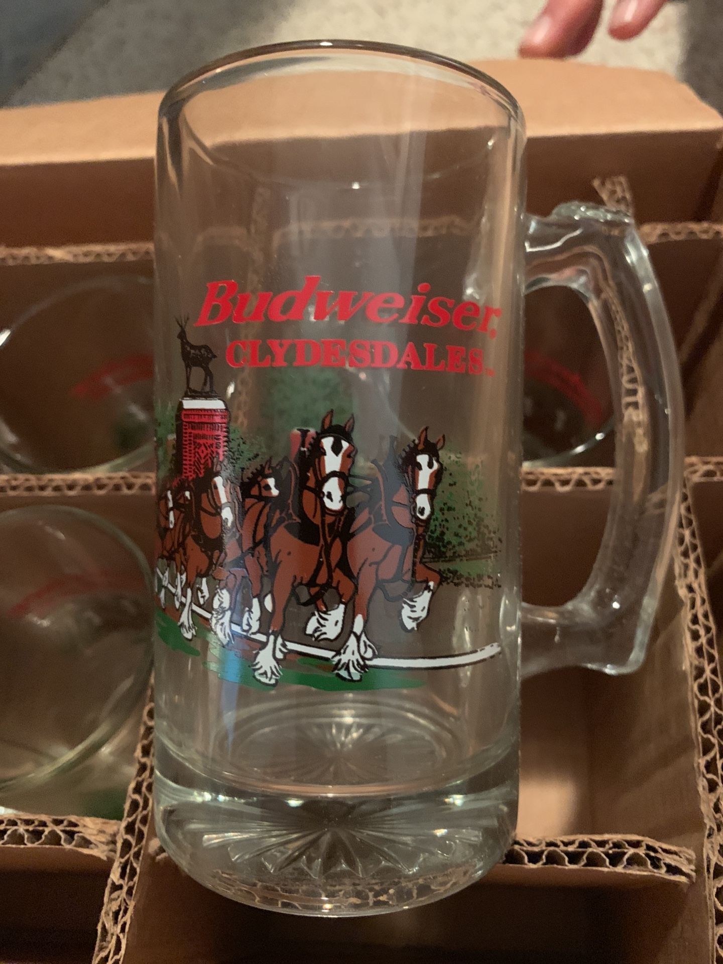 Anheuser-Busch Budweiser Clydesdales 1999 Glass Mugs Set of four brand new