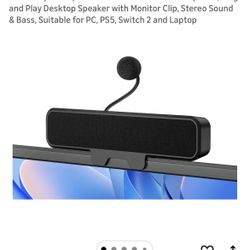 Brand New : USB Computer Speakers with Detachable Microphone