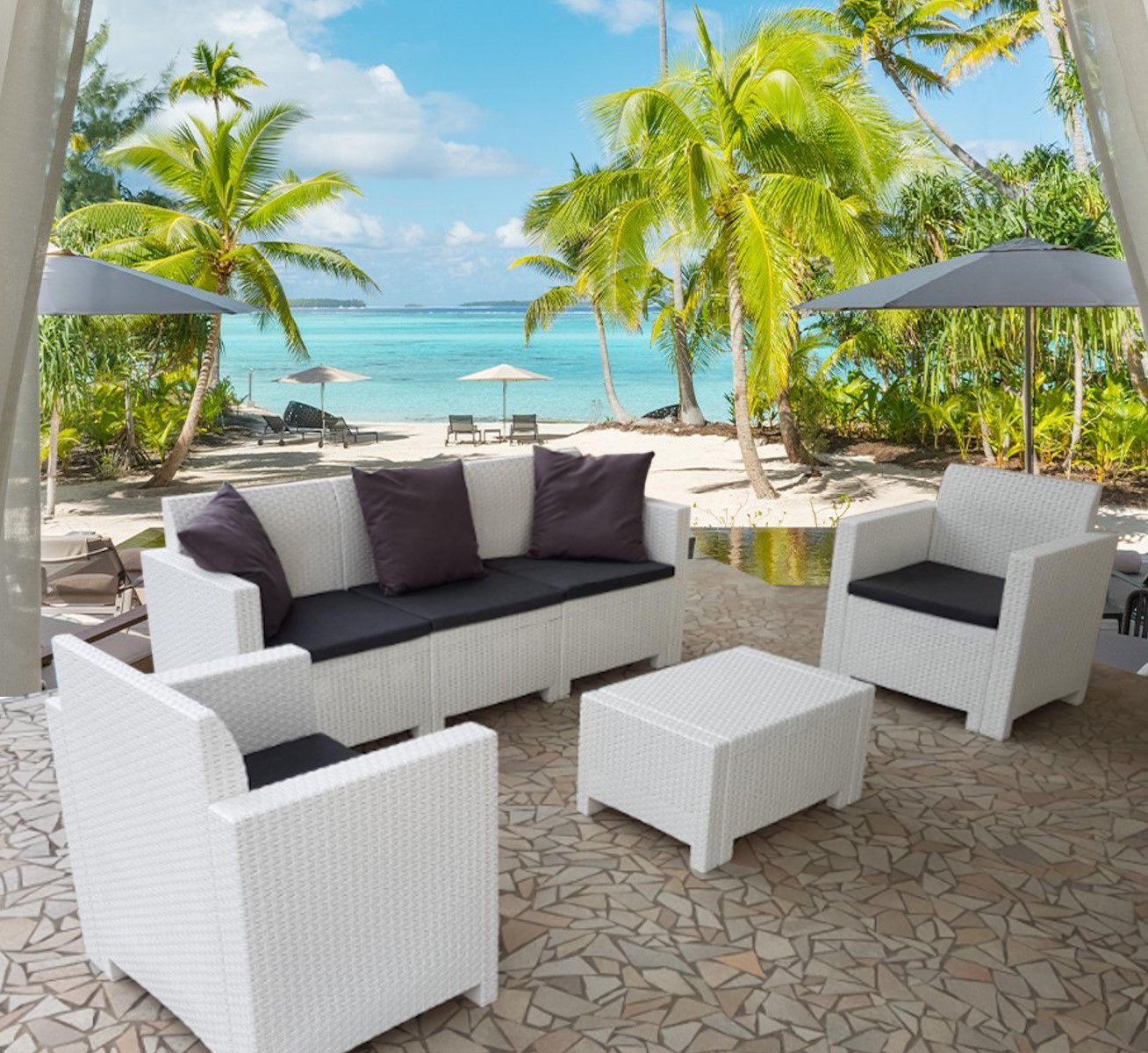 Italian Outdoor furniture, Patio Dining Sets & Outdoor Conversation Sets available in 3 colors