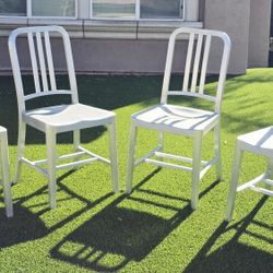 Four Art Deco Aluminum Chairs