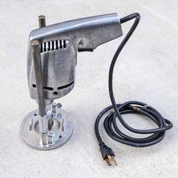 Vintage 1976 Shopmate 1/4" corded electric power drill with Portalign aluminum precision drill guide