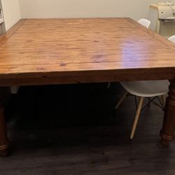 Pottery Barn “Sumner” 60” Square Rustic Pine Dining Table