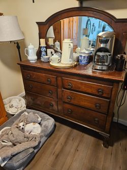 Antique Side Buffet with mirror