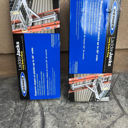 2 Werner ladder jacks long body - 2 rung support stages or planks up to 20” wide new asking $75 each