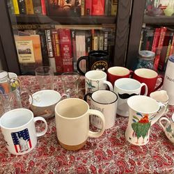 Assorted Coffee Mugs and Glassware Collection