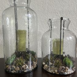 Large Glass Candle Sconces