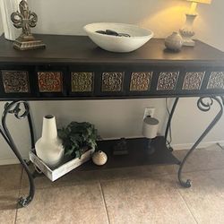 Set of 2 Kirkland’s Console Tables – Elegant Metal & Wood