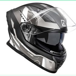 Full Face Dual Visor Adult Motorcycle Helmet | DOT Approved | For Men And Women | Lightweight, Aerodynamic Street Bike Design With Clear Shield And Bu