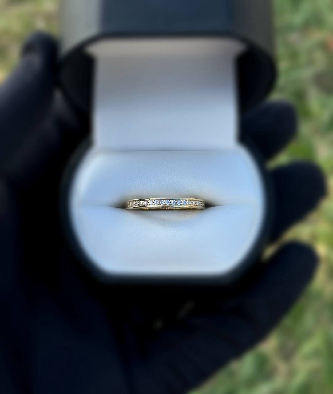 Jewelry 14k solid yellow gold 0.40CTW CZ stones ring sz 9.5